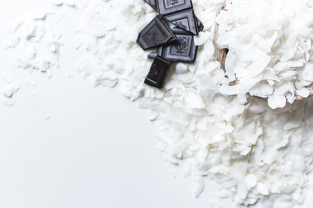 Coconut flakes with dark chocola
