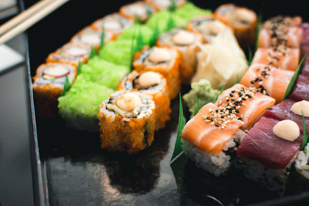 Colorful sushi set