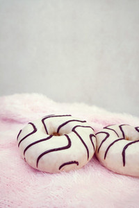 Sweet donuts in studio