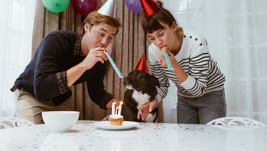 Couple celebrate birthday of pet