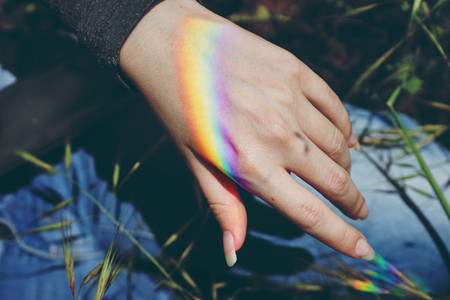 Rainbow in a hand