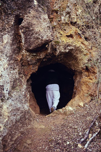 Man in a cave