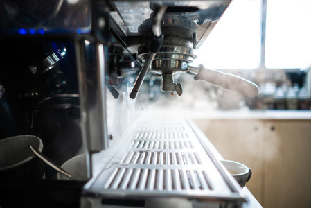 coffee machine in a bar close up
