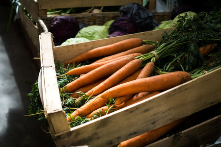Fresh carrots on farmers market