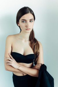 Young girl in a black dress