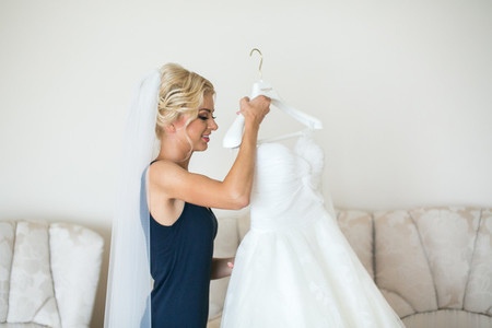 Adorable bride preparation