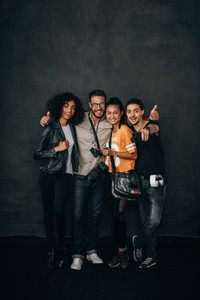 Photography team during a photo shoot in a studio