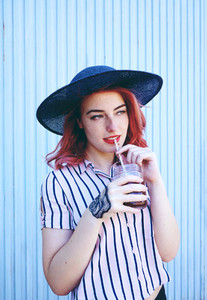 Young redhead and retro woman