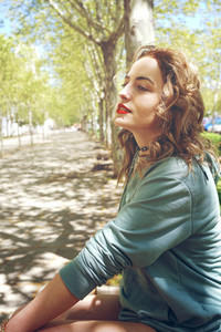 Young woman in a park