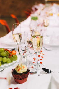 Glass of champagne wedding party