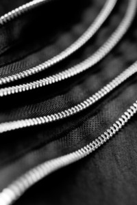 Black Zippers Closeup