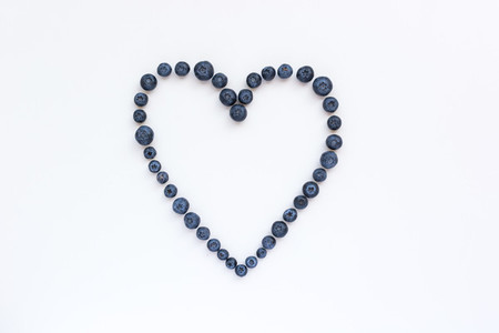 Heart of healthy blueberries