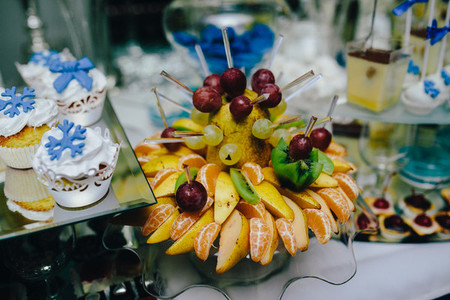 buffet with tropical fruit