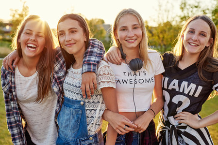 Group of teenage girls