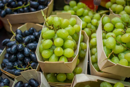 Packets of fresh grapes
