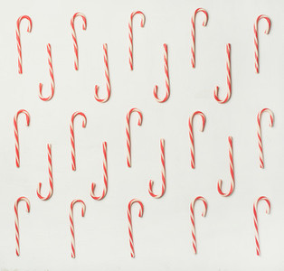 Christmas holiday candy cane pattern  texture and background  top view