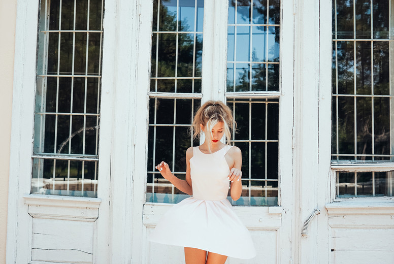 beautiful young girl posing outdoors