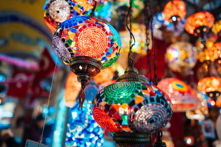 Beautiful turkish mosaic lamps