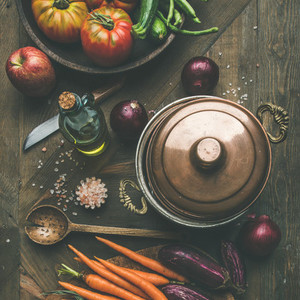 Autumn raw ingredients for Thanksgiving day dinner preparation  square crop