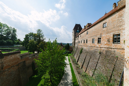 Views of the battlement of the Trausnitz castle in the German city of Landshut