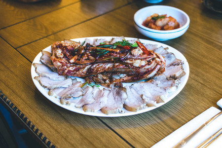 Korean pork brisket with kimchi