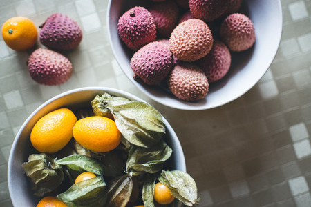 Kumquats and litchi fruit