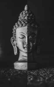 Buddha Collage   Black And White