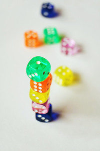 A vibrant colorful macro with depth of field about glass gamblin