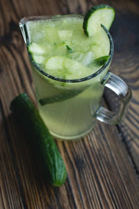 Jug of cucumber lemonade