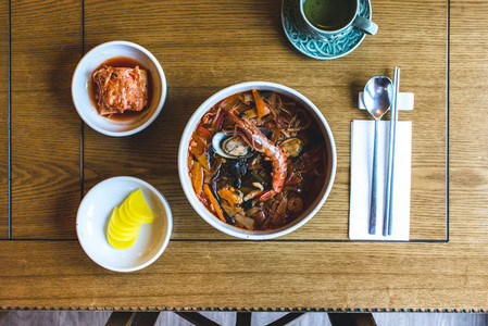 Korean spicy seafood soup