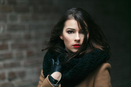 Charming fashion female modell in a coat