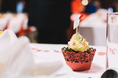Sweet cupcake on a wedding party