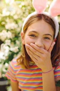 Close up of a girl laughing