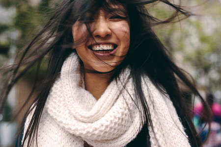 Portrait of a smiling asian woman