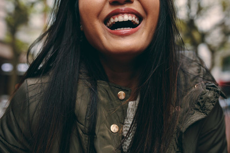 Close up of a smiling woman