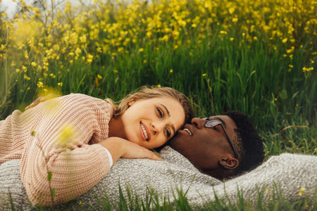 Interracial in romantic moment