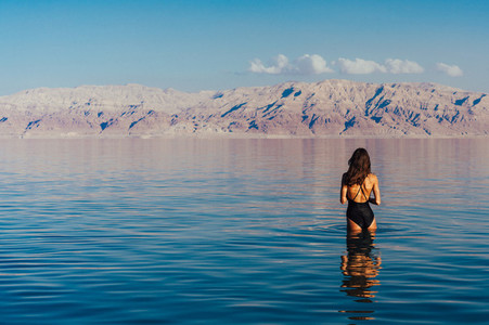 Young woman going to Dead Sea Israel