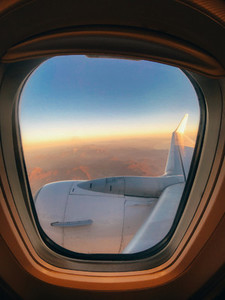 view through the airplane window