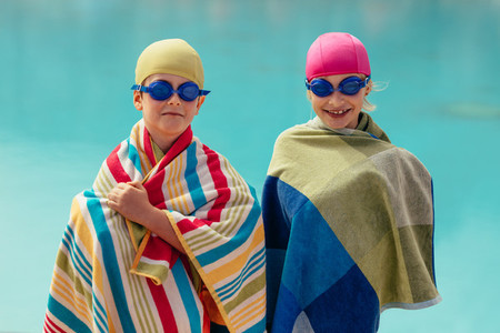 Kids after swimming lessons