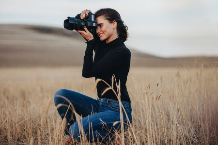 Photographer on outdoors shoot