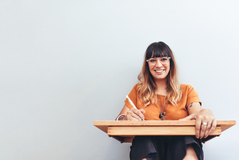 Portrait of a freelance illustrator at work