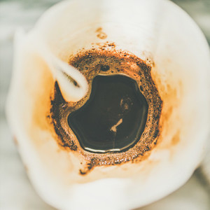 Top view of coffee brewed in Chemex  close up