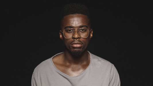 Portrait of an african man in eyeglasses