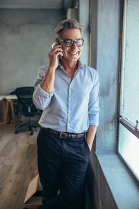 Entrepreneur talking on phone