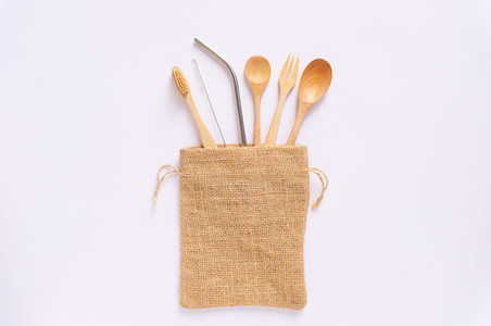Flat lay of sustainable products