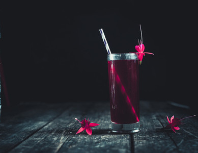 Cherry juice in a glass