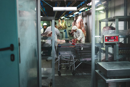 Pork meat at meat market