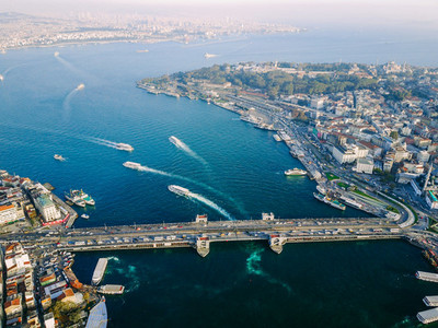 Galata Bridge aerial photography
