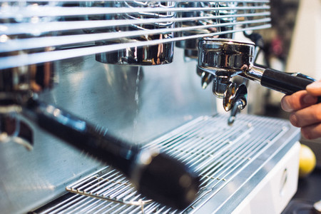 Portafilters in espresso machine