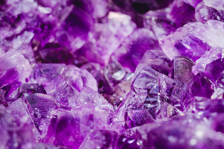 Macro photography of the amethyst crystal druse